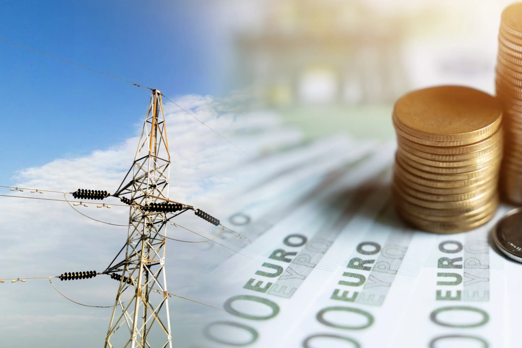 Illustration métaphorique de l’accise sur l’électricité, symbolisant le poids fiscal sur les factures des entreprises.
