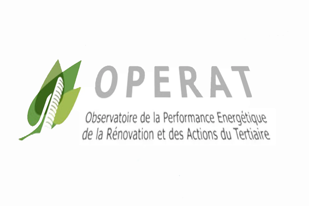 Logo officiel de la plateforme OPERAT, l’outil numérique de l’ADEME dédié aux déclarations et au suivi énergétique des bâtiments tertiaires.