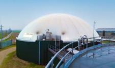 Unité de méthanisation agricole, avec gazomètre pour le stockage du biogaz