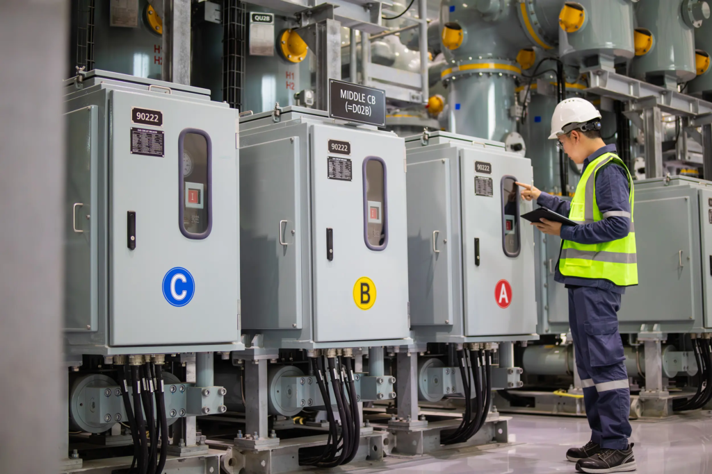 Installation électrique professionnelle illustrant les contrats d’électricité des entreprises et collectivités