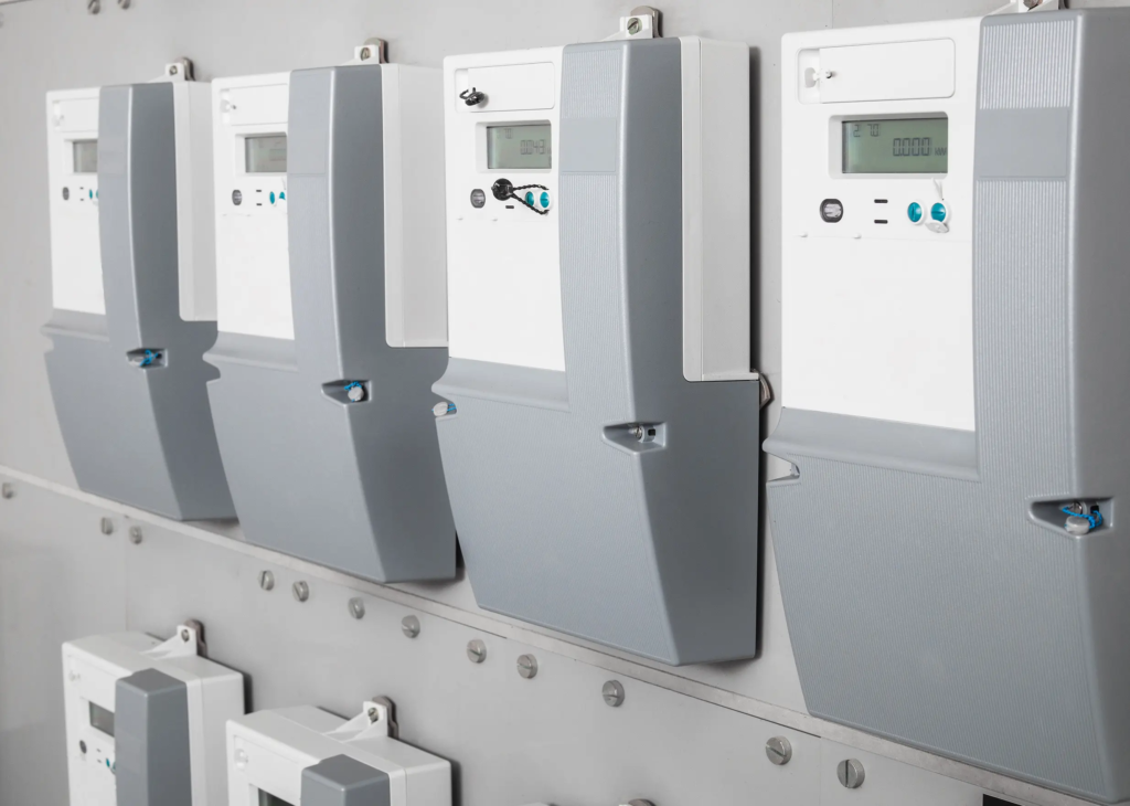 Groupe de compteurs électriques communicants, utilisés pour le relevé de la courbe de charge en entreprise