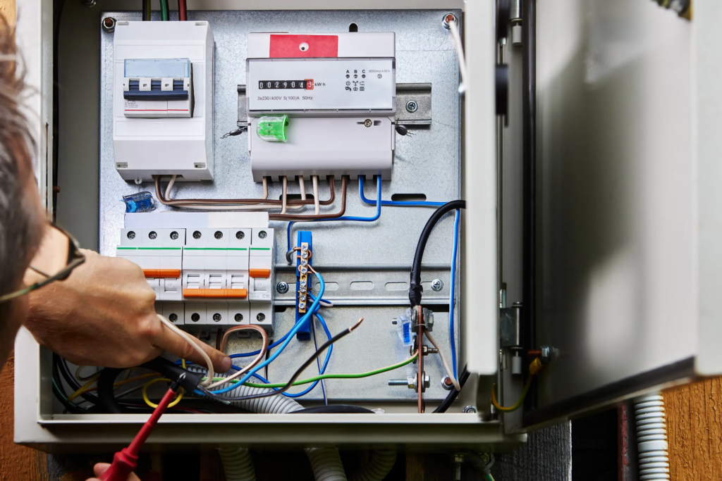 Compteur triphasé utilisé pour une puissance souscrite professionnelle, comme le palier 36 kVA