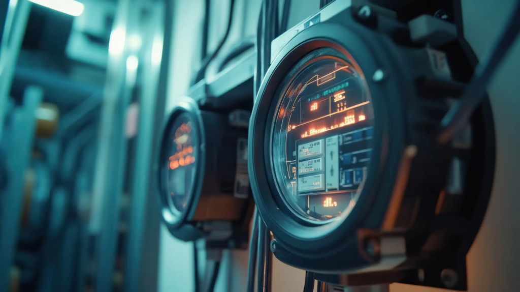 Deux compteurs électriques communicants mesurant la puissance et l’énergie électrique consommées